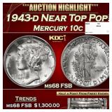 1943-d Mercury Dime Near Top Pop! 10c ms68 FSB SEG