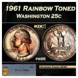 PCGS 1961 Proof Washington Quarter Rainbow Toned 2