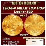 1904-p Gold Liberty Double Eagle Near Top Pop $20