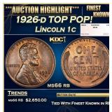 1926-d Lincoln Cent TOP POP! 1c ms66 rb SEGS