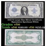 1923 $1 large size Silver Certificate Grades vf++