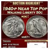 1940-p Walking Liberty Half Dollar Near Top Pop 50
