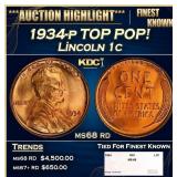 1934-p Lincoln Cent TOP POP! 1c ms68 rd SEGS