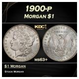 1900-p Morgan Dollar $1 Grades ms63+