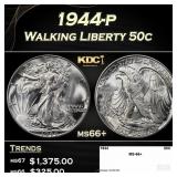 1944-p Walking Liberty Half Dollar 50c ms66+ SEGS