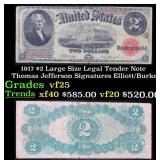 1917 $2 Large Size Legal Tender Note Thomas Jeffer
