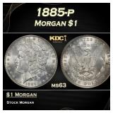 1885-p Morgan Dollar $1 Grades ms63