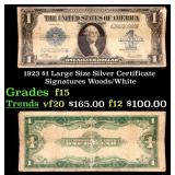 1923 $1 large size Silver Certificate Grades f+ Si