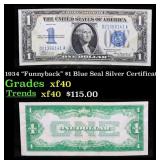 1934 $1 Blue Seal Silver Certificate "Funnyback" G