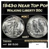 1943-d Walking Liberty Half Dollar Near Top Pop 50