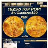 1923-d Gold St. Gaudens Double Eagle TOP POP! $20