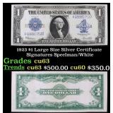 1923 $1 large size Silver Certificate Grades Selec