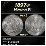 1897-p Morgan Dollar $1 Grades ms65+