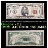 1934A $5 FRN Hawaii WWII Emergency Currency Grades