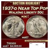 1937-d Walking Liberty Half Dollar Near Top Pop 50