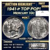 1941-p Mercury Dime TOP POP! 10c ms68+ FSB SEGS
