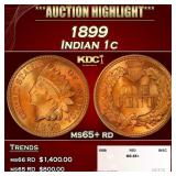 1899 Indian Cent . 1c ms65+ rd SEGS