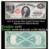 1917 $1 Large Size Legal Tender Note Grades Choice