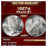 1927-s Peace Dollar $1 ms63+ USCG