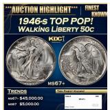 1946-s Walking Liberty Half Dollar TOP POP! 50c ms