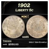 1902 Liberty Nickel 5c Grades ms65