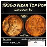 1936-d Lincoln Cent Near Top Pop 1c ms67 rd SEGS