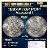 1887-p Morgan Dollar TOP POP! $1 ms68 SEGS