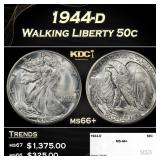 1944-d Walking Liberty Half Dollar 50c ms66+ SEGS