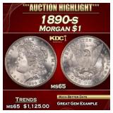 1890-s Morgan Dollar $1 Grades ms65