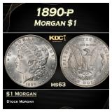 1890-p Morgan Dollar $1 Grades ms63