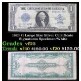 1923 $1 large size Silver Certificate Grades vf+ S