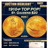 1910-p Gold St. Gaudens Double Eagle TOP POP! $20