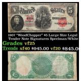 1907 $5 Large Size Legal Tender Note "WoodChopper"