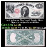 1917 $1 Large Size Legal Tender Note Grades Select