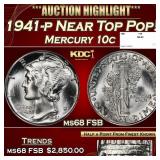 1941-p Mercury Dime Near Top Pop! 10c ms68 FSB SEG
