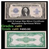 1923 $1 large size Silver Certificate Grades Selec
