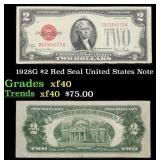 1928G $2 Red Seal United States Note Grades xf