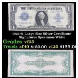 1923 $1 large size Silver Certificate Grades vf+ S