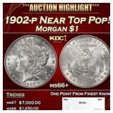 1902-p Morgan Dollar Near Top Pop! $1 ms66+ SEGS
