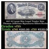 1917 $2 Large Size Legal Tender Note Thomas Jeffer