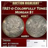 1921-d Morgan Dollar Colorfully Toned  $1 ms66+ SE