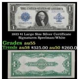 1923 $1 large size Silver Certificate Grades Choic