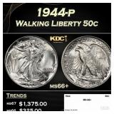1944-p Walking Liberty Half Dollar 50c ms66+ SEGS