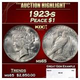 1923-s Peace Dollar $1 ms65 SEGS