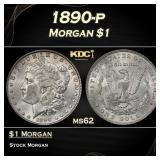 1890-p Morgan Dollar $1 Grades ms62