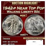 1942-p Walking Liberty Half Dollar Near Top Pop 50
