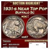 1931-s Buffalo Nickel Near Top Pop 5c ms67 SEGS