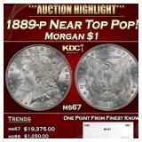1889-p Morgan Dollar Near Top Pop! $1 ms67 SEGS