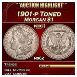 1901-p Morgan Dollar Toned $1 ms62 USCG