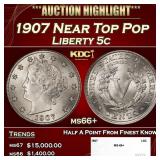 1907 Liberty Nickel Near Top Pop 5c ms66+ SEGS